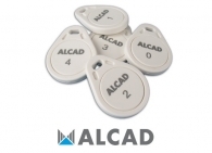 ALCAD LAC-020 Set of 5 electronic proximity keys for residents iAccess numbers 0, 1, 2, 3 and 4. Key-fob format, yellow (formerly yellow, red, green, blue and grey)