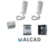 ALCAD KAS-42021 Kit θυροτηλεφώνου με 1 μονό μπουτόν σύστημα 4+Ν καλωδιών,1 διαμερίσματος με ενδοεπικοινωνία,χωρίς κυπρί