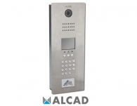 ALCAD PDK-64913 Vandal resistant entrance panel with 2-wire audio unit, generic colour video unit, TFT screen, electronic directory and keypad, for external entrance. Built-in reader and mounting bolts