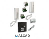 ALCAD KAD-50001 Κit θυροτηλεφώνου με 1 διπλό μπουτόν,σύστημα 2 καλωδιών, 2 διαμερίσματων