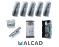ALCAD KAS-41005 Kit θυροτηλεφώνου με 5 μονά μπουτόν σύστημα 4+Ν καλωδιών