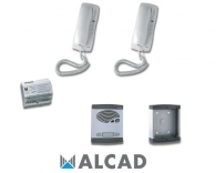 ALCAD KBD-42121 Kit θυροτηλεφώνου με 1 διπλό μπουτόν σύστημα 4+Ν καλωδιών,2 διαμερίσματων με ενδοεπικοινωνία