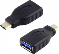 POWERTECH Adapter USB Type-C (M) σε USB 3.0 (F), μαύρο