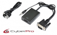 CyberPro CP-VH11 Converter VGA to HDMI with Audio 3.5mm (+USB cable)